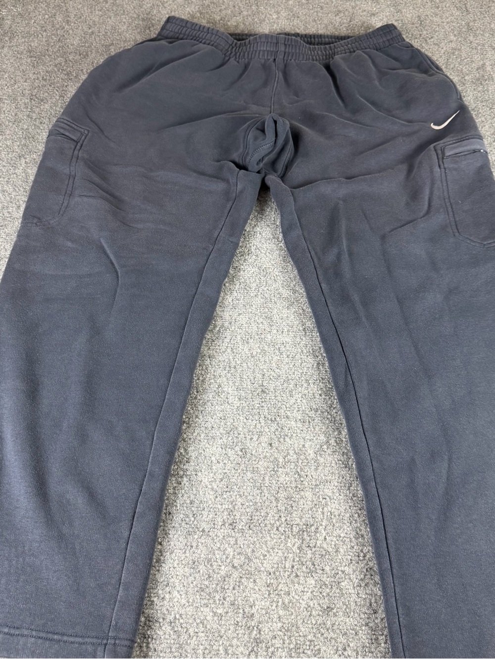 Nike cargo sweatpants Y2K style baggy men xl straight faded navy hip hop swoosh